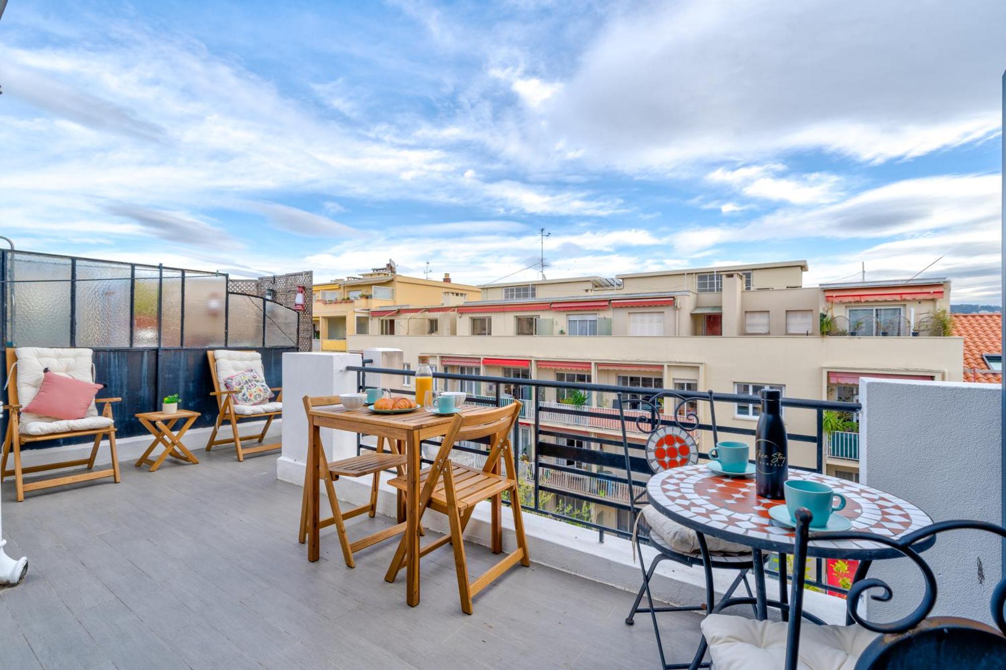Top Floor Terrace - Dernier Etage Terrasse Cosy 니스 외부 사진